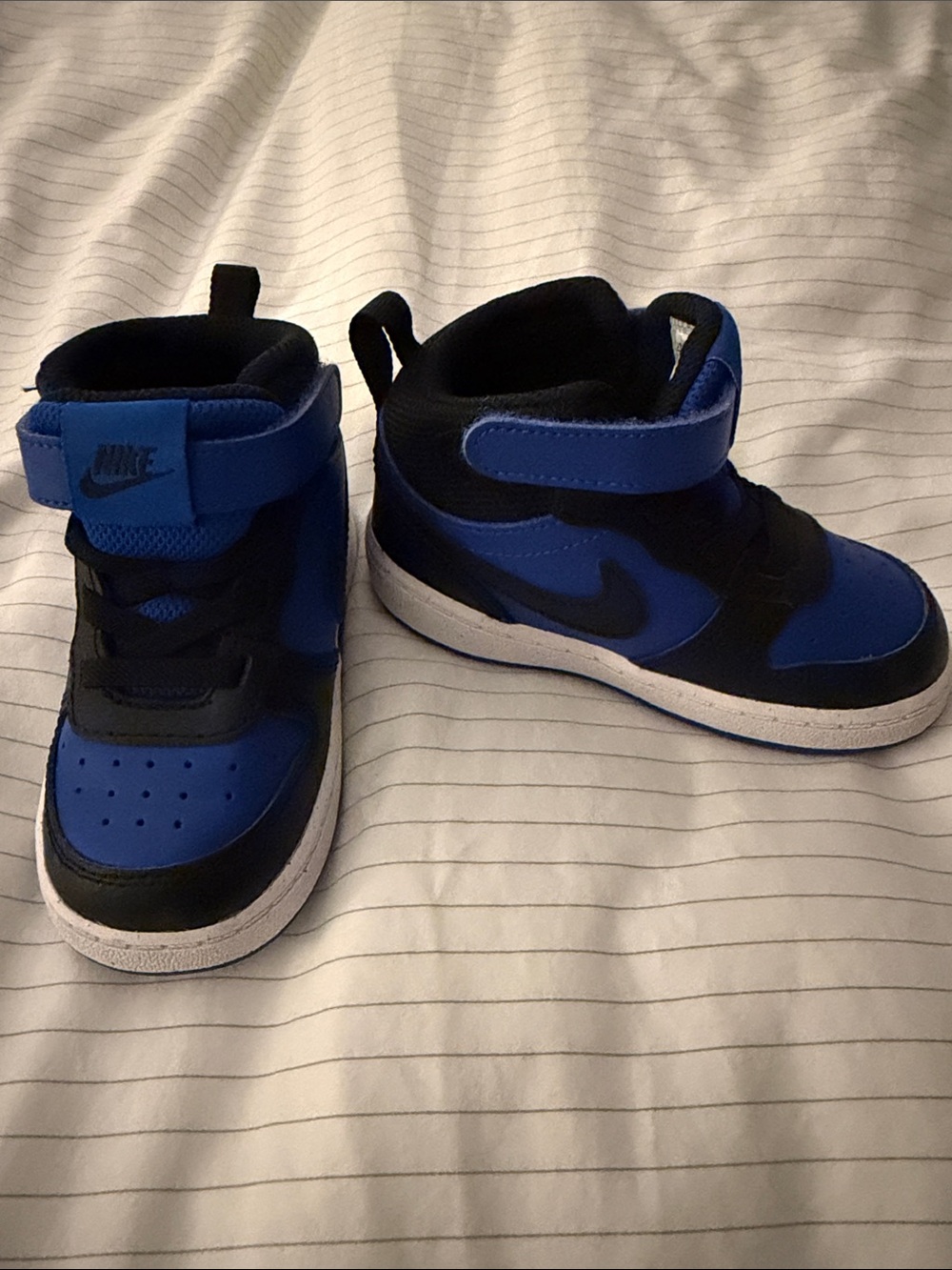 Nike Kids High-Top Sneakers in Blue and Black